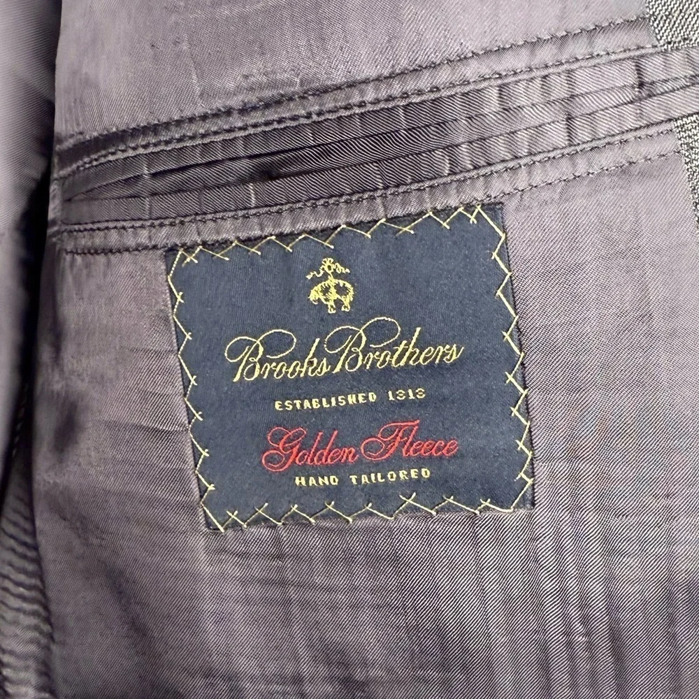 Brooks Brothers Golden Fleece Men's 100% Wool Blazer Gray Plaid 2 Button 44R